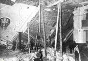Der Bürgerbräukeller nach dem Anschlag am 8. November 1939. 63 Menschen wurden verletzt. Hitler entkam dem Attentat. (Bild: Getty)