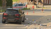 Der Unfall ereignete sich kurz nach der Agrola-Tankstelle in Fahrtrichtung Ricken. (Bild: BRK News/Beat Kälin)