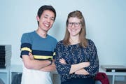 Die Köpfe der neuen Jungpartei: Klemens Iten und Tabea Estermann. (Bild: Maria Schmid, Zug, 16. Mai 2019)