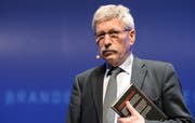 Für den Islamkritik-Award nomniert: Der deutsche Politiker und Autor Thilo Sarrazin.Bild: Ralf Hirschberger/EPA (Potsdam, 25. Februar 2014)