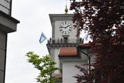 Alphorn-Quintett auf dem Heidler Kirchturm