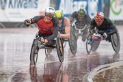 Marcel Hug während des Rennens über 1500 Meter, das er gewinnen konnte. (Bild: Urs Flüeler/Keystone (Nottwil, 25. Mai 2019))