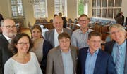 Von Links: Hans-Melk Reinhard (FDP, Sachseln, 13 Jahre), Ruth Koch, (SP, Kerns, 13), Barbara Dahinden (CSP, Giswil, 3), Walter Wyrsch (CSP, Alpnach, 14), Leo Spichtig (CSP, Alpnach, 13), Urs Keiser (CVP, Sarnen, 9), Markus Ettlin (CVP, Kerns, 9) und Hans Unternährer (SVP, Kerns, 10). (Bild: Markus von Rotz (Sarnen, 24. Mai 2019))
