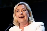 Marine Le Pen Parteichefin Rassemblement National. (AP Photo/Thibault Camus)