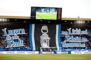 Choreo der FCL Fans vor dem Fussball-Cup-Halbfinal gegen Thun. (Bild: Philipp Schmidli, Luzern, 23. April 2019)