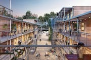 Ein Blick in die «Sägigasse» der geplanten Überbauung im Stadtsägeareal. (Bild: Illustration: PD)