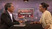Bei Tamy Glauser wird Schawinski plötzlich ganz väterlich. (Screenshot SRF)