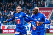 Zwei FCL-Topspieler: Ruben Vargas (links) und Blessing Eleke. (Bild: Martin Meienberger/Freshfocus, Luzern, 12. Mai 2019)