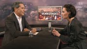 Roger Schawinski und Salomé Balthus. (Screenshot: SRF)