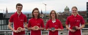 Dieses Team fliegt nach Bratislava an die Informatik-EM: Nicolas Camenisch, Joël Huber, Tobias Feigenwinter und Ema Skottova (von links nach rechts). (Bild: PD)