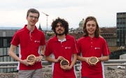 Gold für Nicolas Camenisch, Valentin Imbach und Joël Huber (von links nach rechts). Es fehlt Christopher Burkhardt. (Bild: PD)