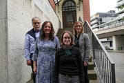 Urs Bertschi, Christina Bürgi Dellsperger und Isabel Liniger kandidieren für den Nationalrat, Barbara Gysel für den Ständerat (von links). (Bild: Andrea Muff, Zug, 28. Mai 2019)