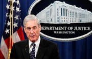 Robert Mueller spricht im einem Konferenzsaal Department of Justice (DOJ) in Washington. (Bild: Carolyn Kaster / AP, 29. Mai 2019)