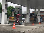 Nicht geht: Tankstelle in Aarau. (Bild: Leserreporter, 2. Mai 2019)