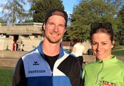 Das OK-Duo für das zweite Wiler Meeting und den Schweizer Masters-Meisterschaften: Philipp Engeler und Martina Gebert (OK-Chefin).