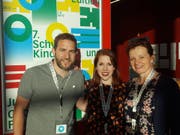 Zufriedene Gesichter beim OK (von links): Roland Enz (Kommunikation), Patricia Flury (Präsidentin) und Priska Wismer-Felder (Co-Präsidentin). (Bild: David von Moos/Luzerner Zeitung)