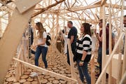 Hölzerne Entdeckungsreise an der Iheimisch. (Bild: Nadia Schärli, Buochs, 30. Mai 2019)