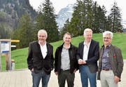 Sie sind an der Versammlung im Obertoggenburg aus ihren Kommissionsämter ausgetreten: Heinrich Vetsch, Roland Zwicker, Stephan Goldinger und Werner Koller (von links). (Bild: Heidy Beyeler)