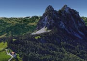 Der Haggenspitz, von der Haggenegg aus gesehen. (Bild: Google Earth)