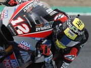 Tom Lüthi greift mit seiner Kalex vom 8. Startplatz aus an (Bild: KEYSTONE/EPA EFE/JOSE MANUEL VIDAL)