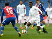 Kein Durchkommen: Stephen Odey findet keine Wege an der Basler Hintermannschaft vorbei (Bild: KEYSTONE/GEORGIOS KEFALAS)