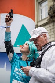 Gab den Startschuss zum Solidaritätslauf: Stadträtin Franziska Staub. (Bild: Nadia Schärli, Luzern, 4. Mai 2019)