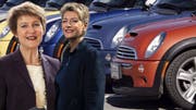 Zuwachs bei der Mini-Fraktion: Neben Simonetta Sommaruga (SP) setzt auch Karin Keller-Sutter (FDP) auf einen Mini. (Bild: Keystone/ Montage: mwa)