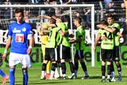 In Jubelstimmung: Der FC Lugano hat derzeit einen Lauf. (Bild: Samuel Golay/KEY)