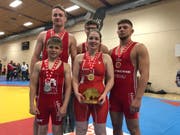 Die fünf Medaillengewinner der RSK: (hinten v. l.) Tobias Betschart, Daniel Loher, Marc Dietsche, (vorne v. l.) Sandro Hungerbühler und Fabienne Wittenwiler. (Bild: PD)