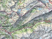 Im Gental, einem Seitental des Gadmertals, hat ein Wildhüter Bärenspuren im Schnee gesichtet. (Bild: Swisstopo)