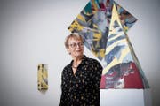 Bignia Corradini in der Arboner Ausstellung. (Bild: Ralph Ribi (25. April 2019))