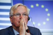 Brexit-Chefverhandler Michel Barnier. Bild: Julien Warnand/EPA (Luxemburg, 9. April)