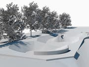 Die Visualisierung zeigt die Dimensionen des geplanten Skaterparks beim Badiparkplatz. (Bild: PD)