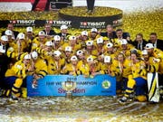 Im Vorjahr sicherte sich Schweden den WM-Titelgewinn im Final erst im Penaltyschiessen gegen die Schweiz (Bild: KEYSTONE/EPA SCANPIX DENMARK/LISELOTTE SABROE)