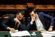 Die beiden Vizepremiers Luigi Di Maio (links) und Matteo Salvini. (Bild: Fabio Frustaci/Ansa, Rom, 13. Februar 2019)