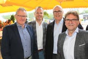 Die Regierungsräte Heinz Tännler, Stephan Schleiss, Martin Pfister und Beat Villiger (von links). (Bild: Charly Keiser, Zug, 10. Juni 2019)