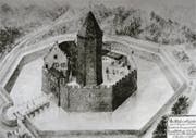 Romantische Rekonstruktion der Burg Eguisheim. Bild: Jahrbuch der Historischen Gesellschaft Luzern