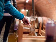 Schweizer Weinkontrolleure haben im vergangenen Jahr 1336 Betriebe kontrolliert. In 19 Fällen wurden dabei gravierende Mängel festgestellt. (Bild: KEYSTONE/GAETAN BALLY)