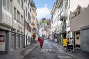 Die Metzgergasse probt den Aufstand. Die Metzgergasse fotografiert vom Marktplatz/Bohl