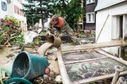 Der Zivilschutz soll künftig vorwiegend bei Katastrophen zum Einsatz kommen, wie beim Rheinhochwasser in Altstätten. (Bild: Ennio Leanza/Keystone (29. Juli 2014))