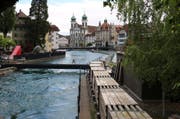 Die Wehrnadeln liegen momentan im Trockenen. (Bild: Elena Oberholzer, Luzern, 12. Juni 2019)