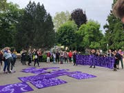 Der Sternmarsch der Berner Kulturschaffenden hatte machte einen Zwischenstopp auf der kleinen Schanze.
