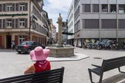 Der noch junge Scherrerplatz in St.Gallen. (Bild: Michel Canonica)