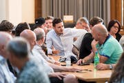 Lars-Kevin Spillmann, Captain der ersten Mannschaft, spricht sich für den Präsidenten aus.