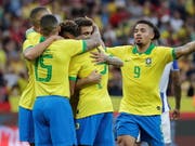 Brasilianischer Torjubel zum Auftakt der Copa America (Bild: KEYSTONE/EPA EFE/SEBASTIÃO MOREIRA)