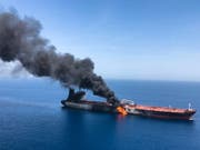 Auf dem norwegischen Öltanker Front Altair brach nach einem mutmasslichen Angriff am 13. Juni im Golf von Oman ein Feuer aus. (Bild: KEYSTONE/EPA ISNA NEWS AGENCY/STRINGER)