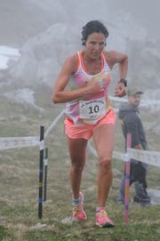 Haldi-Berglauf in Schattdorf. Tagessiegerin Lucia Hofmann kurz vor dem Ziel auf dem Butzenboden