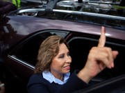 Könnte die erste Frau im Präsidentenamt von Guatemala werden: die Sozialdemokratin Sandra Torres. (Bild: KEYSTONE/AP/OLIVER DE ROS)