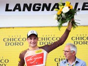 Claudio Imhof sicherte sich am Sonntag an der Tour de Suisse in Langnau das Trikot des Bergpreis-Leaders. Auf dem Weg nach Murten will es der Thurgauer in der 3. Etappe verteidigen (Bild: KEYSTONE/GIAN EHRENZELLER)