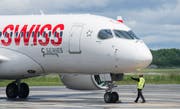 Ein Swiss-Flugzeug im kanadischen Quebec. (Graham Hughes/The Canadian Press/AP)